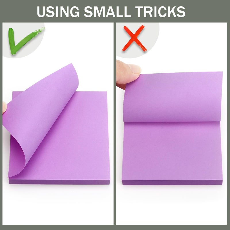 Eastern Wolf Sticky Notes 3x3 Self-Stick Notes Bright Colors Sticky Notes 4 Pads 100 Sheets/Pad (Purple) - Image 5
